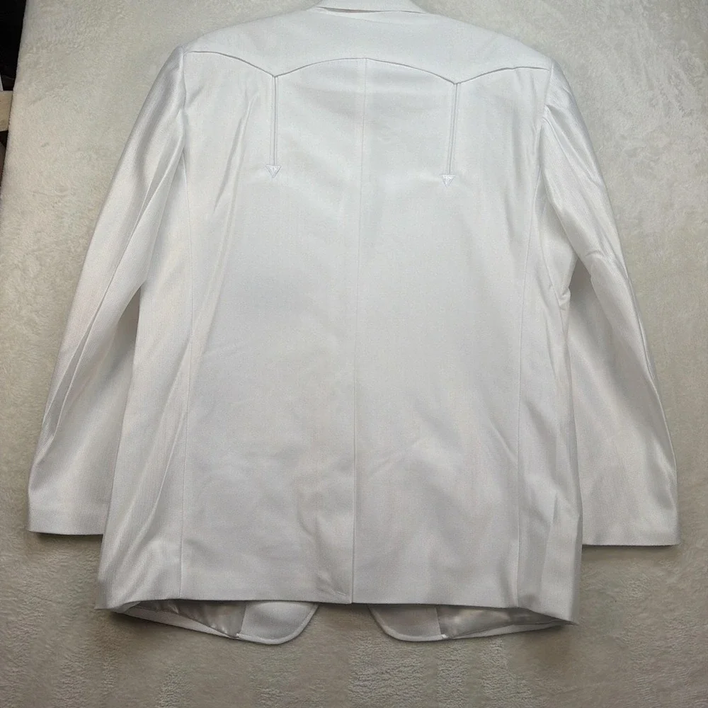 White Western Suit Mens Wedding Jacket Pants Set 42R 34 Rockabilly Vintage